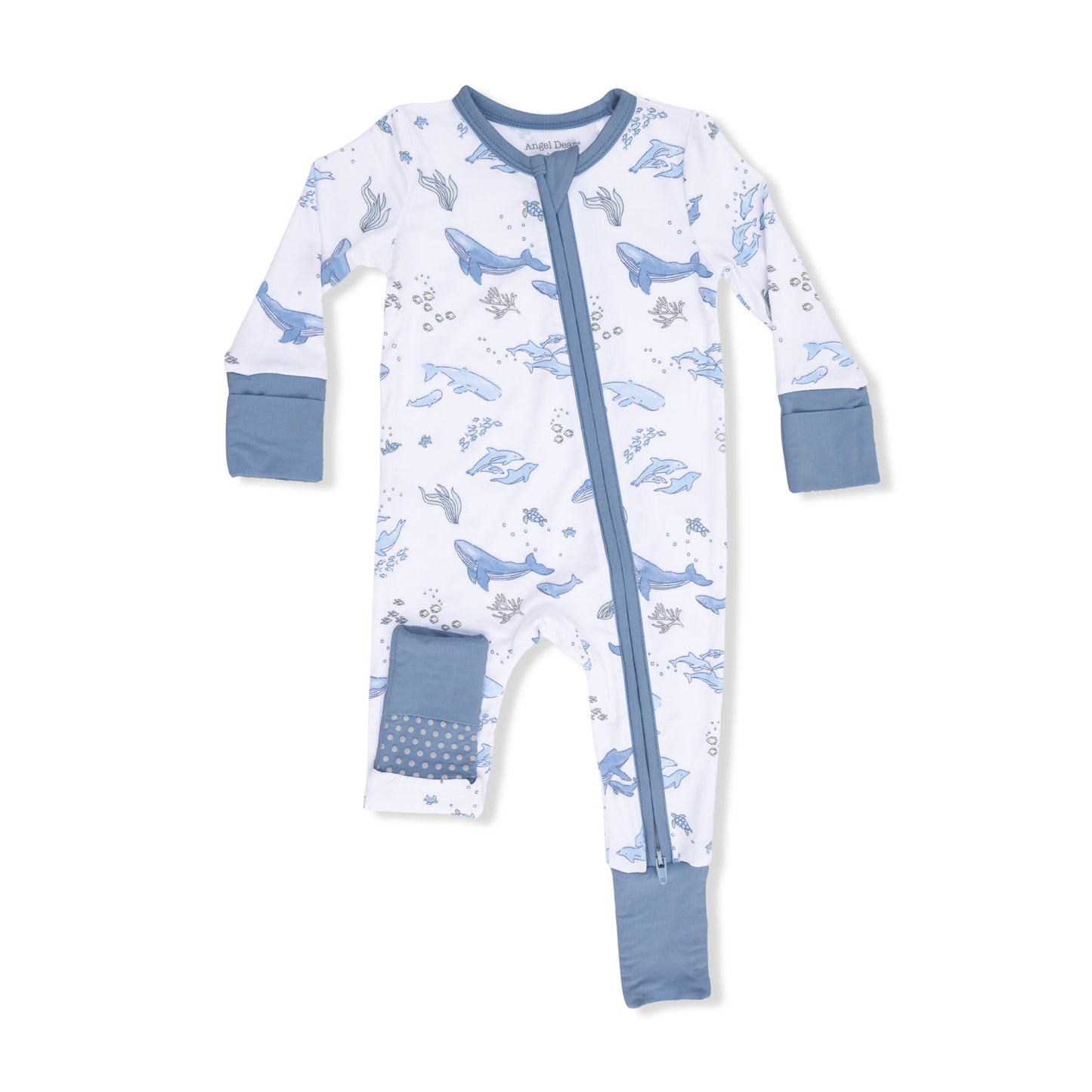 Watercolor Blue Whales Convertible Romper