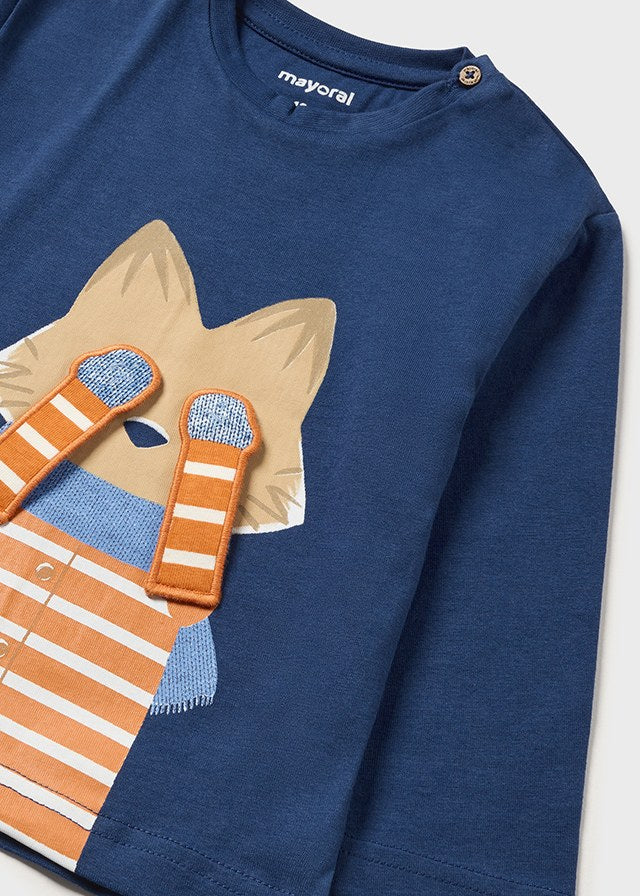 Navy Fox Long Sleeve T-Shirt