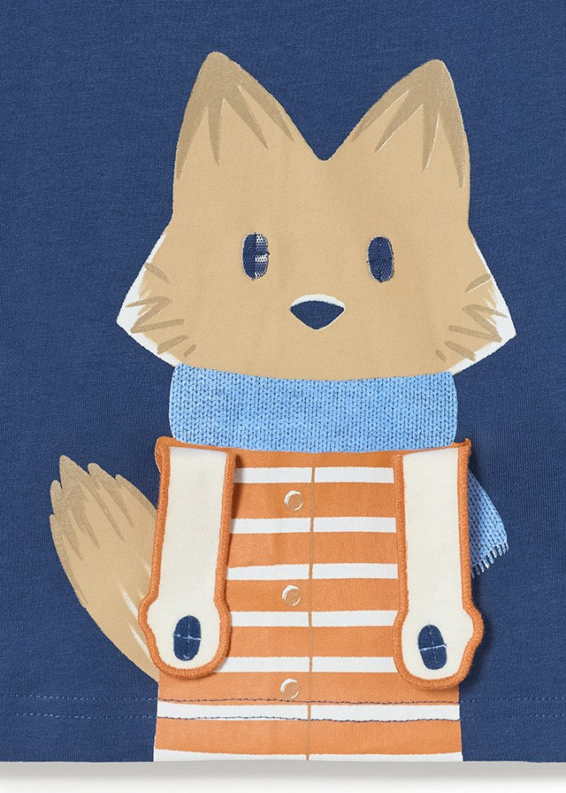 Navy Fox Long Sleeve T-Shirt