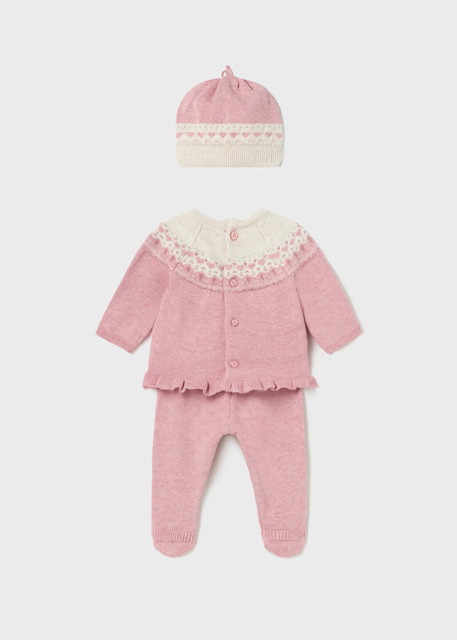 3 Piece Knit Set Pinkhearts