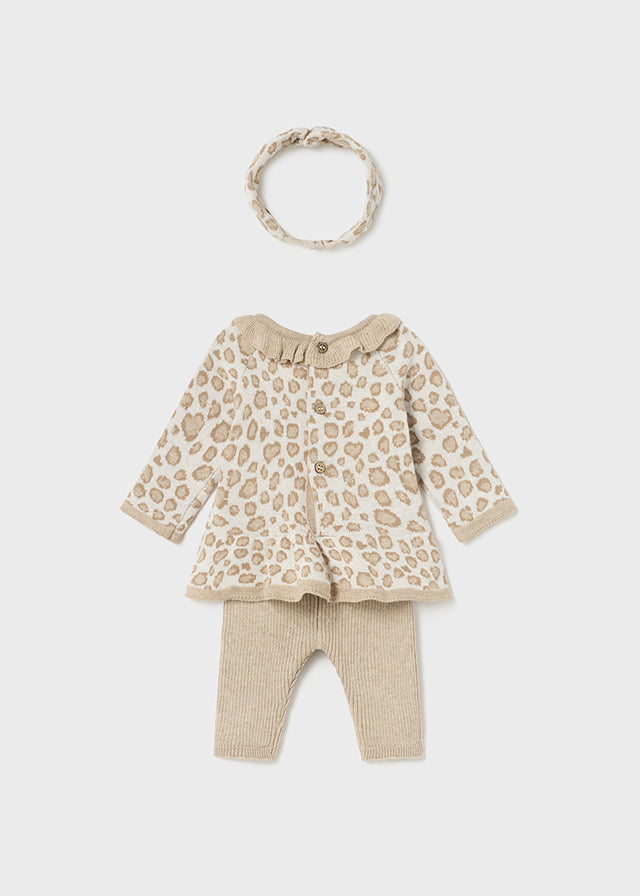 Newborn Girl 3pc Knit Set