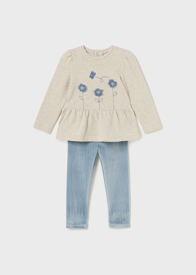 Baby Girl 2 Pc Velvet Legging Set