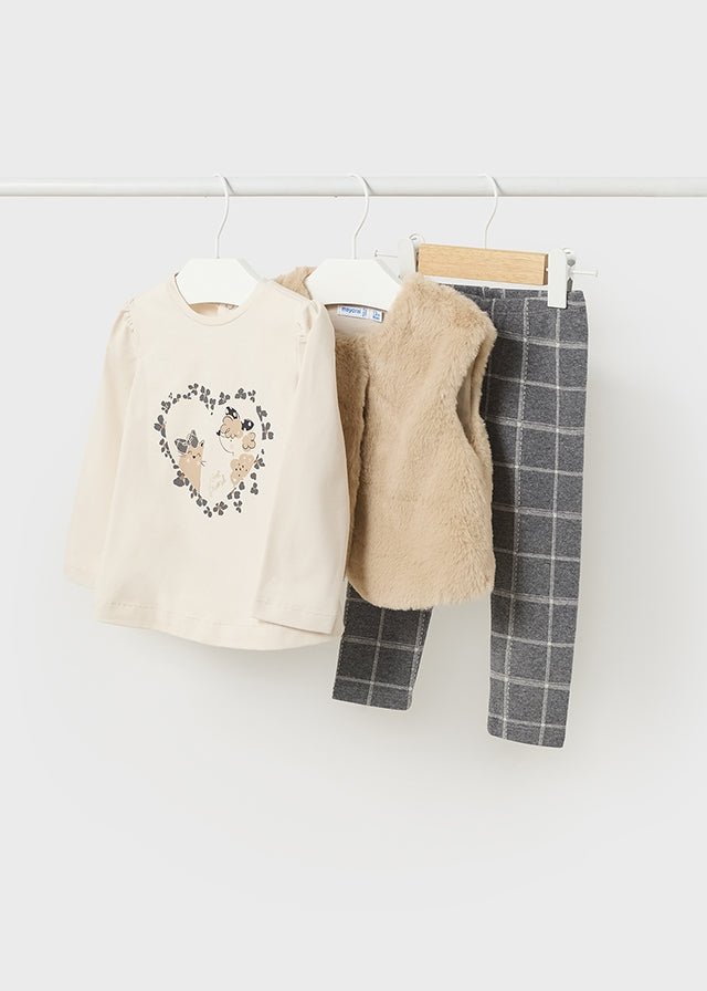 Baby 3 piece Faux Fur Vest Set