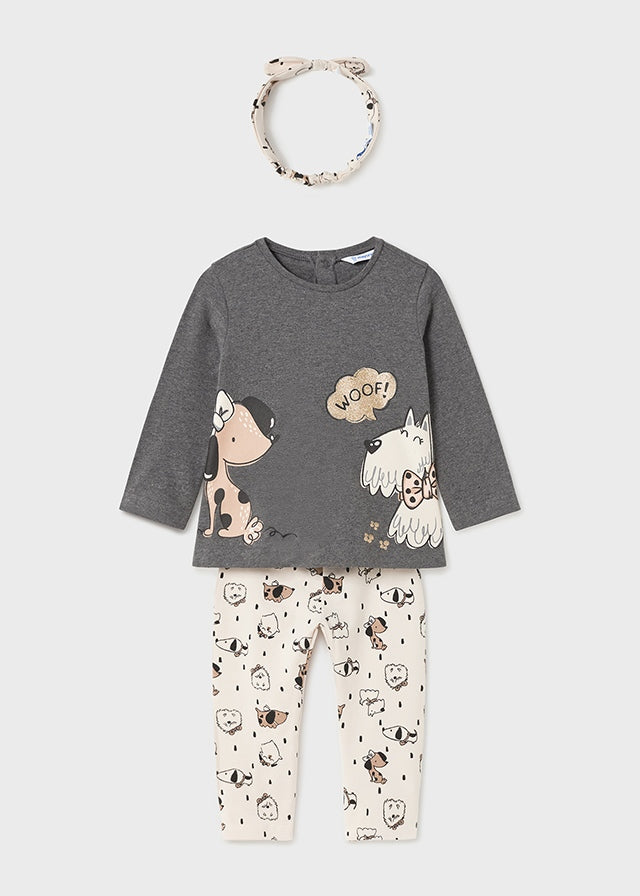 Baby Girl Doggie Print 3 Pc Set
