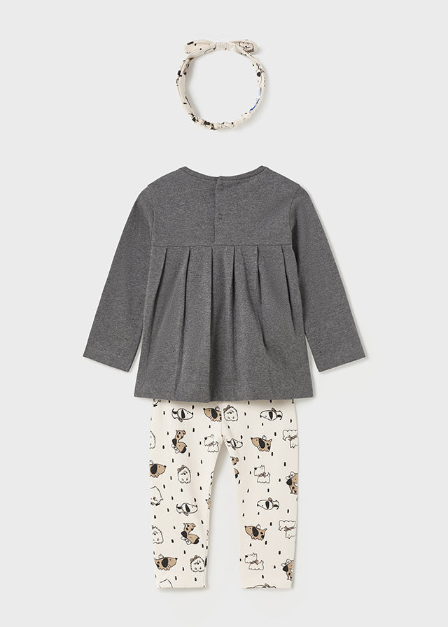 Baby Girl Doggie Print 3 Pc Set