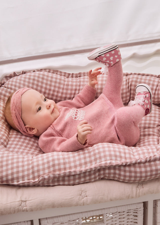 Rose Pink Knit Dress with Headband