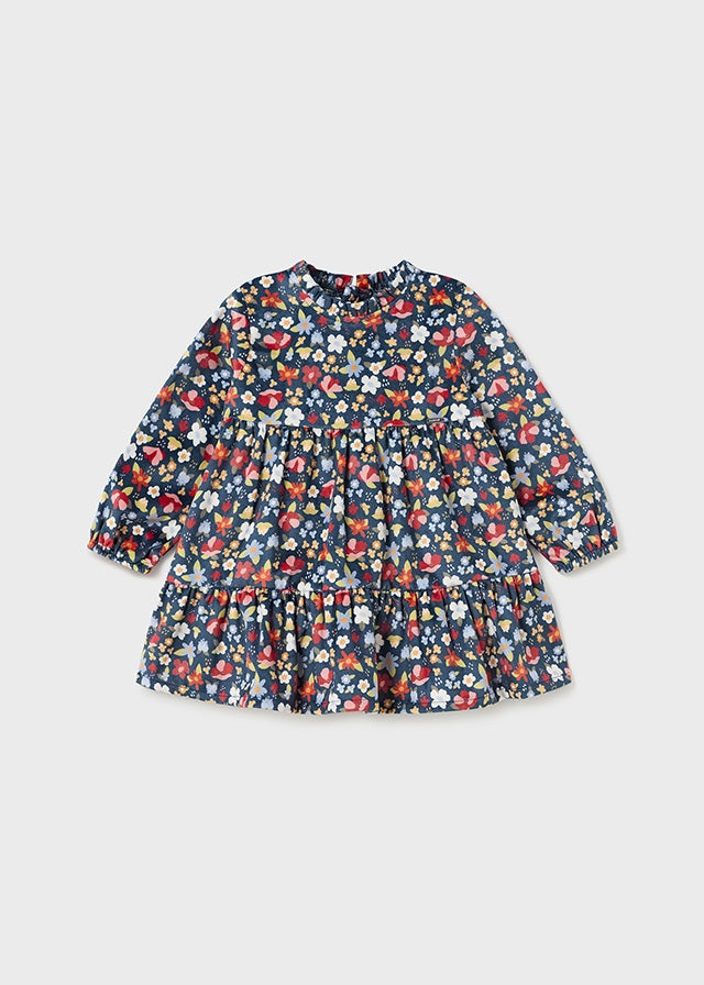 Baby Printed Flower Velvet Dress