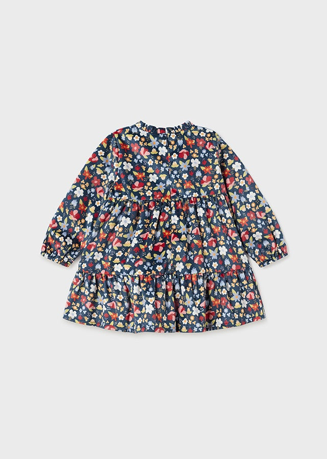 Baby Printed Flower Velvet Dress