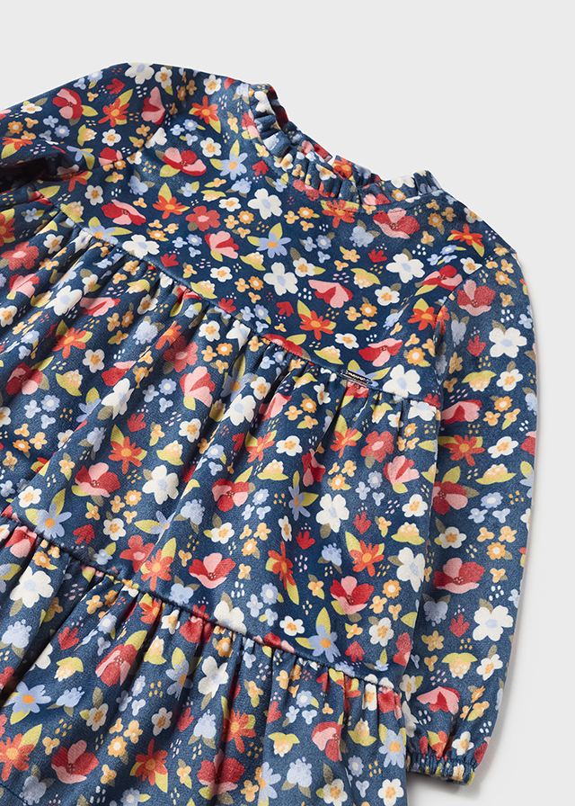 Baby Printed Flower Velvet Dress