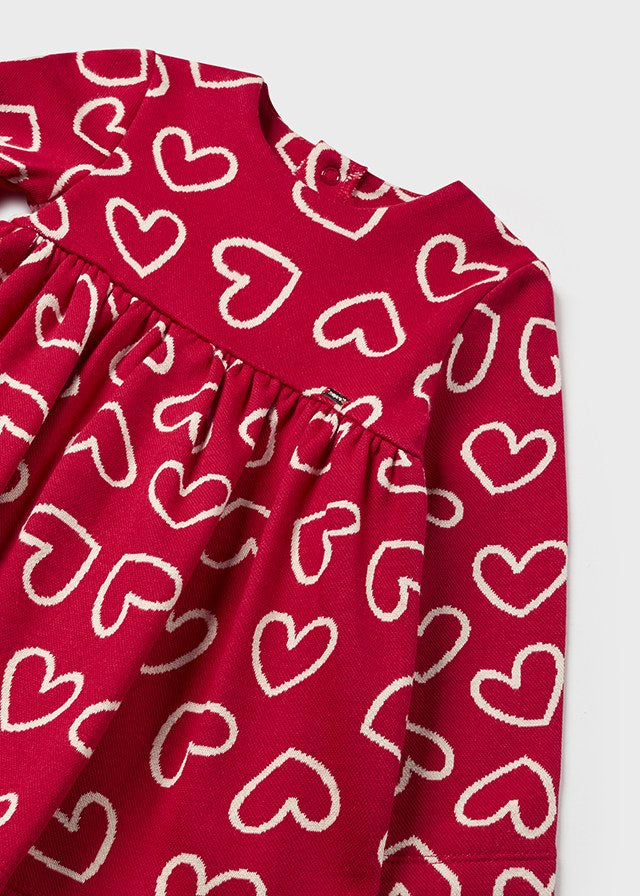 Baby Jacquard Red Heart Dress