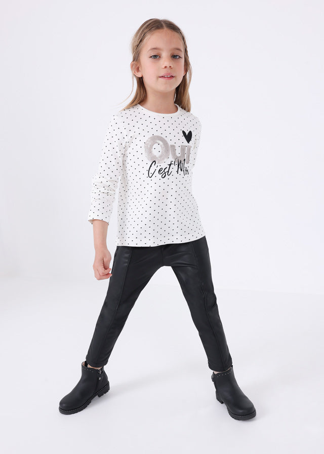 Girls Faux Leather Leggings