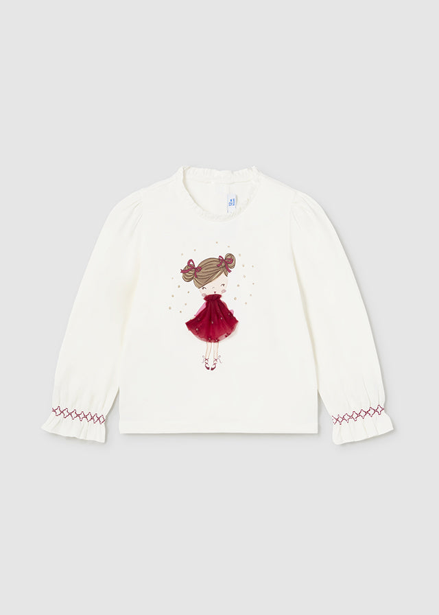 Infant Girls Tulle Applique T-Shirt