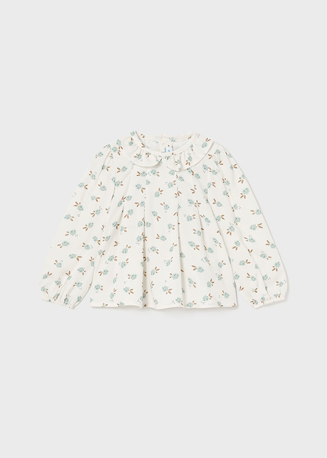 Baby Girl Floral Ruffle Collar Blouse