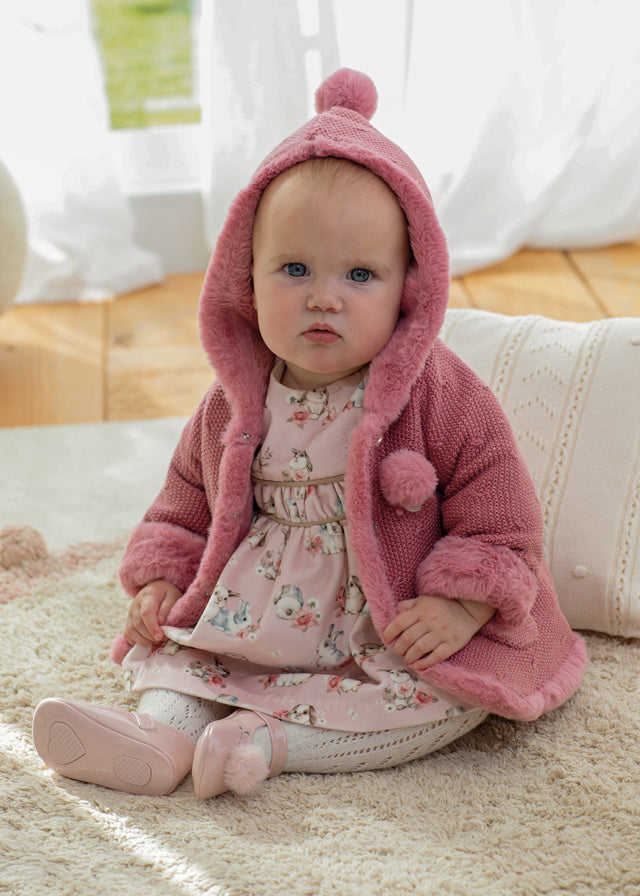 Baby Girl Faux Fur Knit Jacket