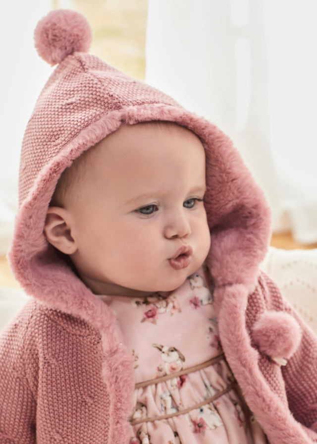 Baby Girl Faux Fur Knit Jacket