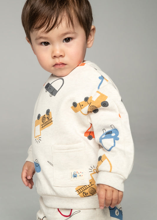 Infant's Printed Sweater, Latte