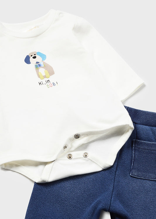 Infant's 3 Piece Checked Set, Blue
