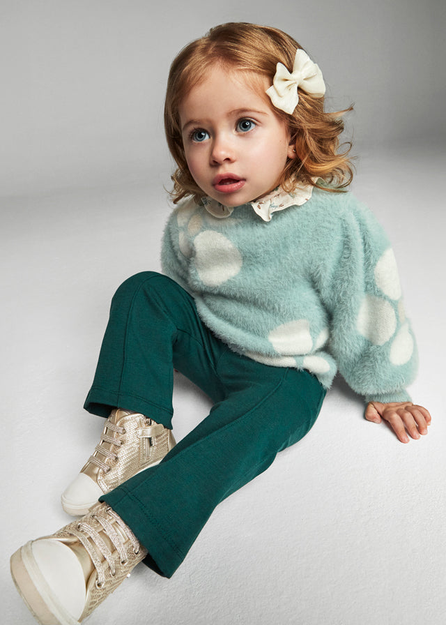 Infant Girl's Flared Trousers, Forest Green