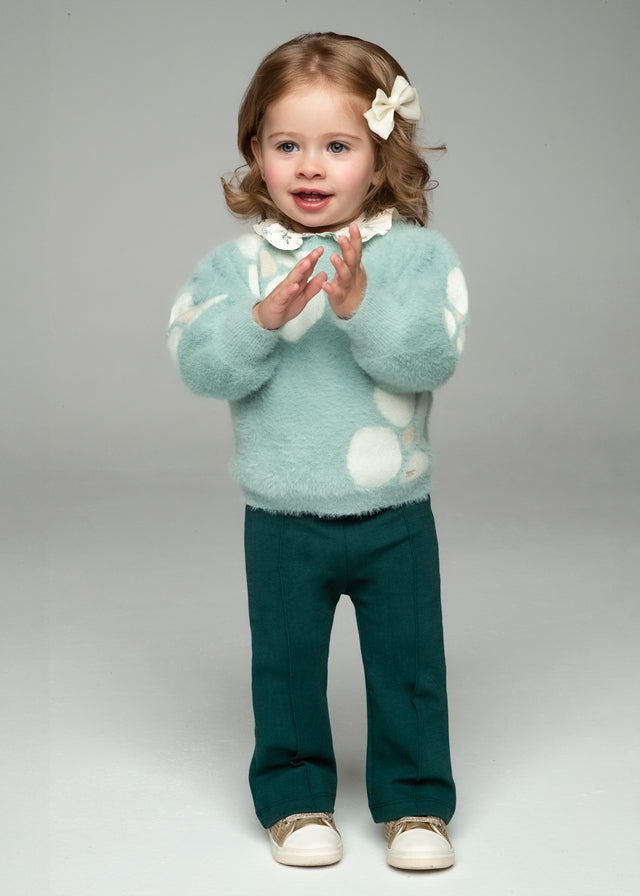 Infant Girl's Flared Trousers, Forest Green