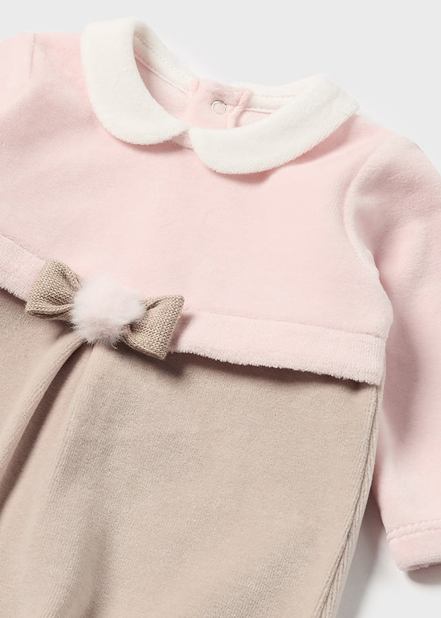 Newborn's Bodysuit with Beret, Blush