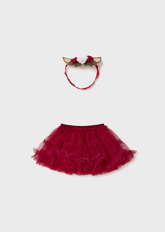 Newborn Tulle Skirt with Floral Headband