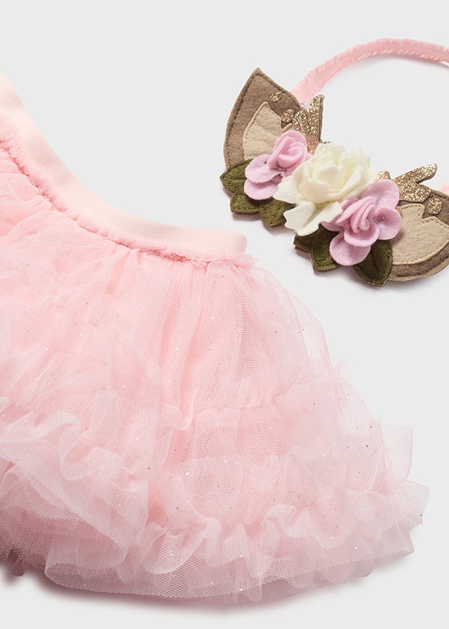 Newborn Tulle Skirt with Floral Headband