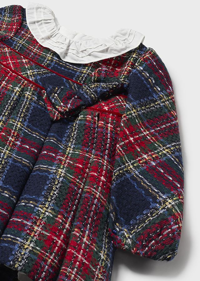 Mayoral | 02903 Plaid Dress - Baby Girl Navy-Cherr / 12M Mayoral | 02903 Plaid Dress - Baby Girl Navy-Cherr / 12M