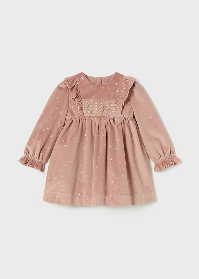 Baby Girl Blush Pink Velvet Dress