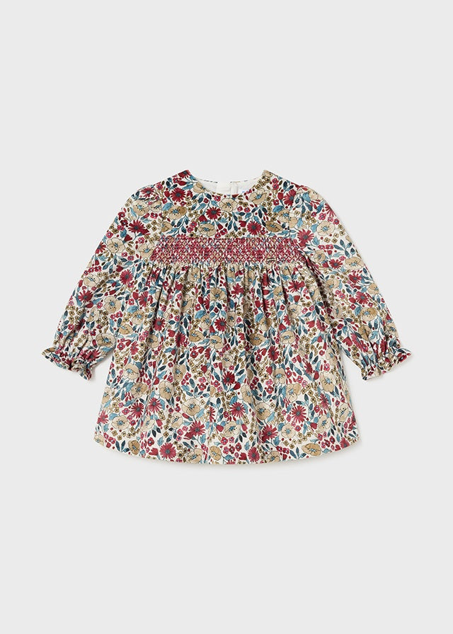 Baby Girl Cherry Floral Velvet Dress