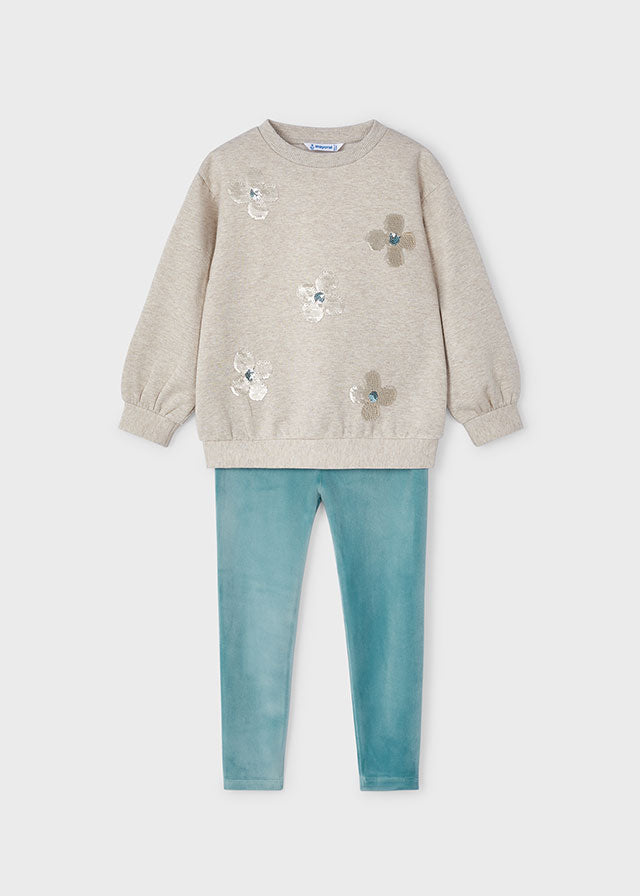 Girls 2-Piece Sequined Flower Set