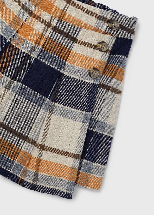 Girls Navy Blue Plaid Skort