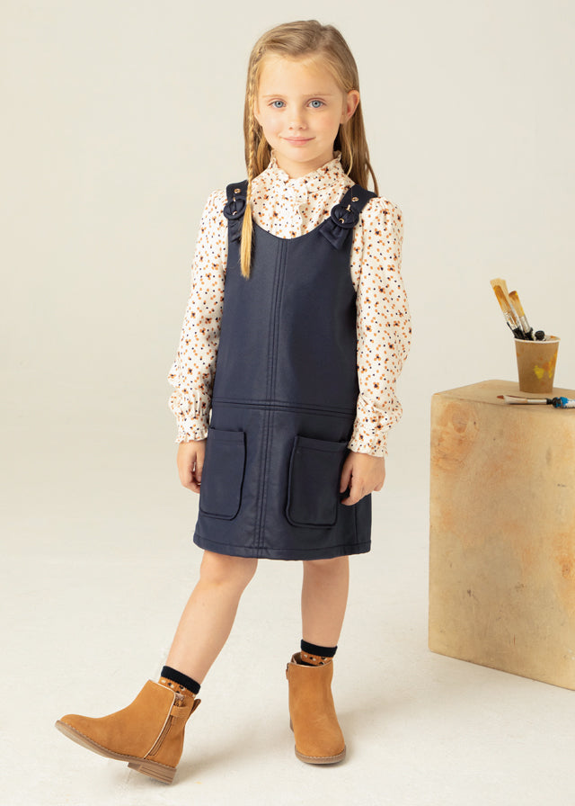 Girl's Pinafore dress, Navy Blue