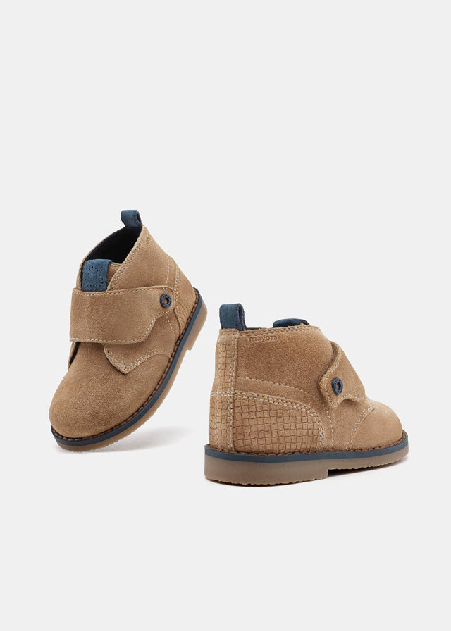 Big Kid Split Leather Boot, Camel