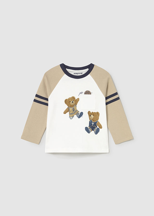 Infant Boy's Tan Bear L/s T-Shirt