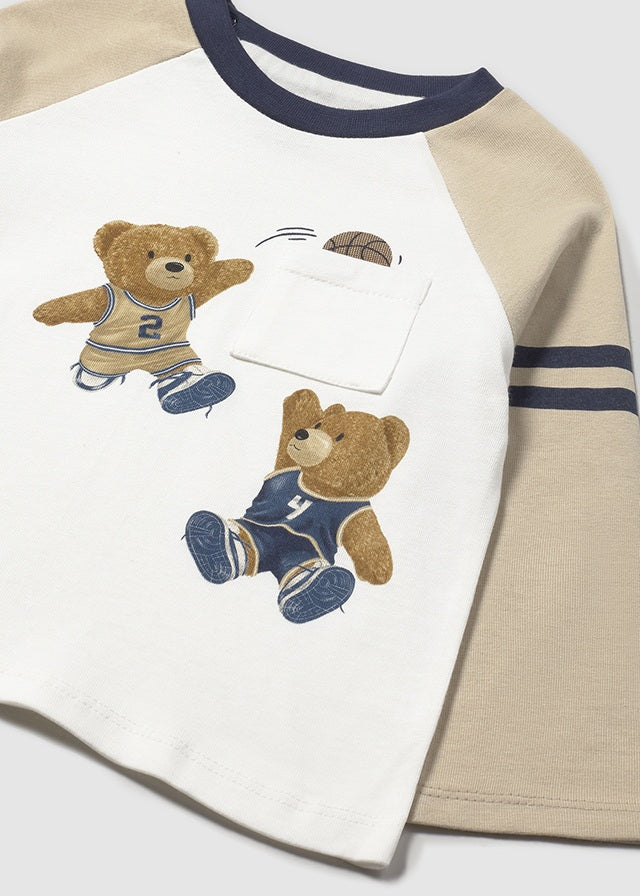 Infant Boy's Tan Bear L/s T-Shirt