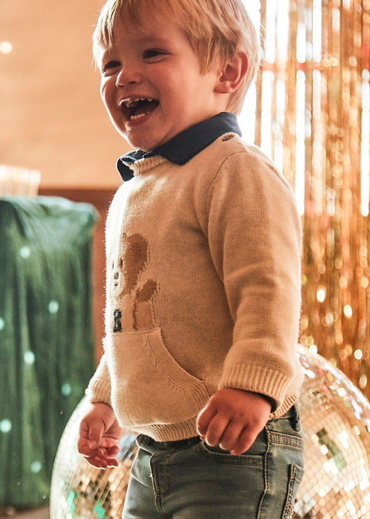 Infant Boy Oversized Bear Sweater