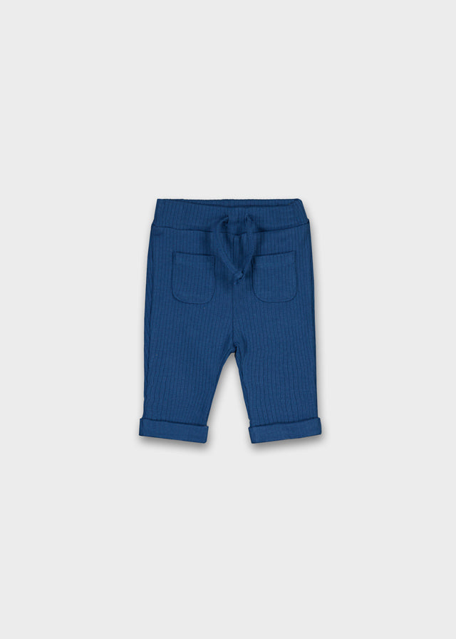 Newborn Ribbed Knit Blue Pants
