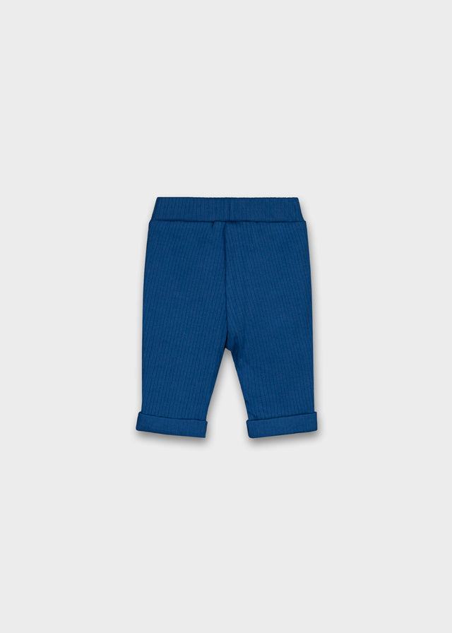 Newborn Ribbed Knit Blue Pants