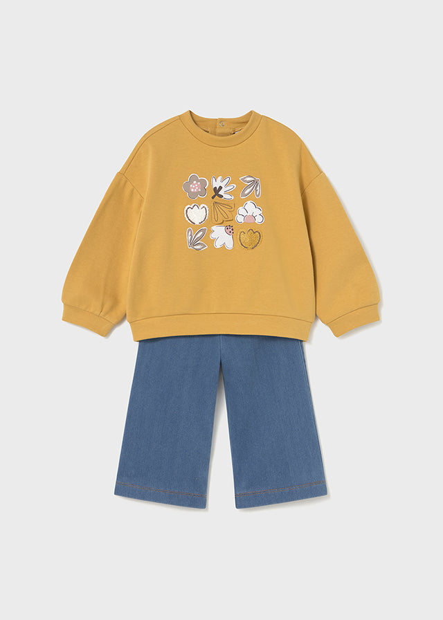 Infant Girl Printed Long Trouser Set