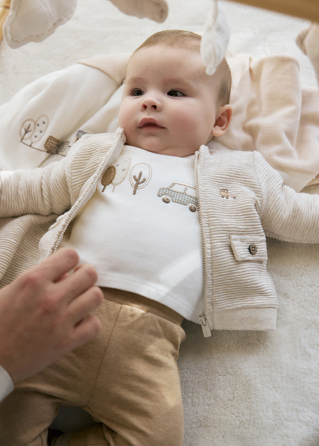 Newborn Boy 3Pc Toffee Tracksuit