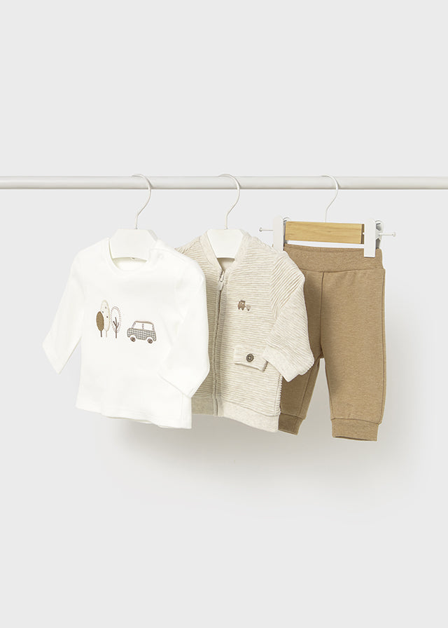 Newborn Boy 3Pc Toffee Tracksuit