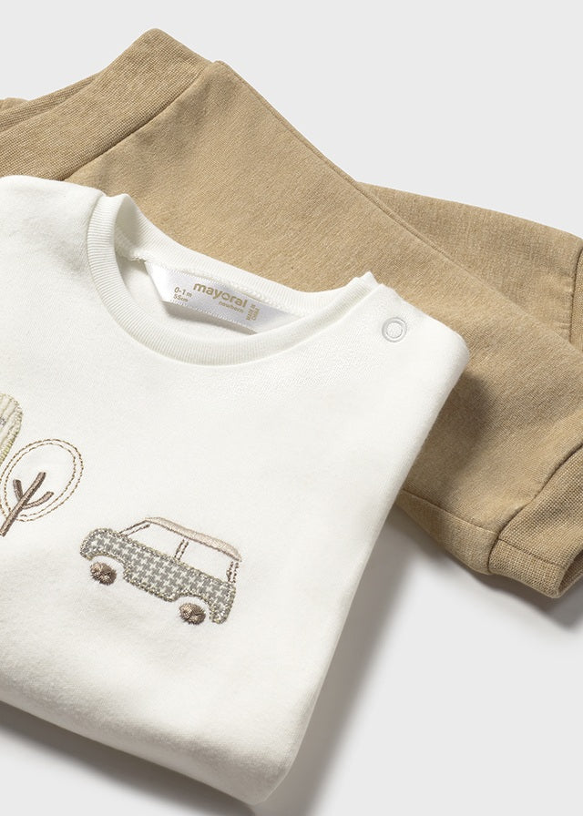 Newborn Boy 3Pc Toffee Tracksuit