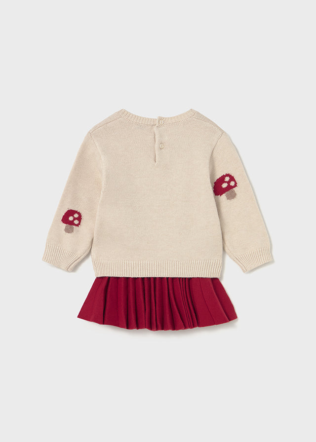 Infant Girl Red Mushroom Skirt Set