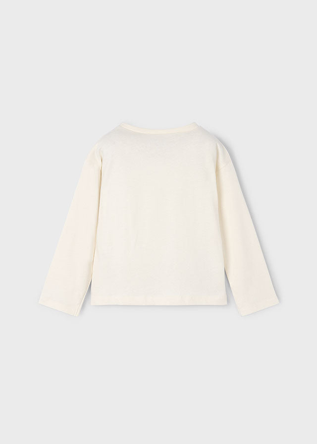 Girl Flower Patched L/s Shirt