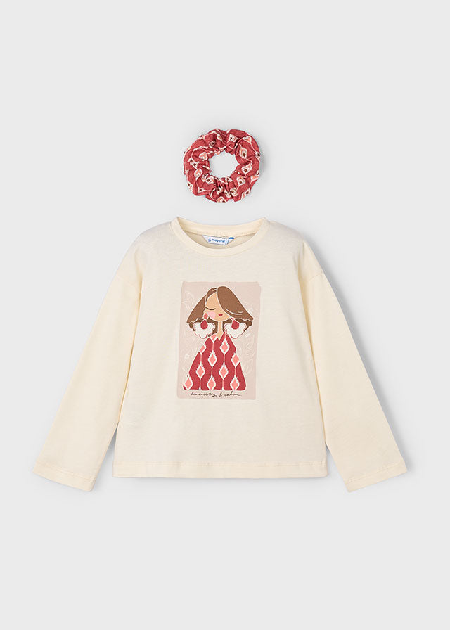Girl Graphic L/s Shirt and Scrunchy