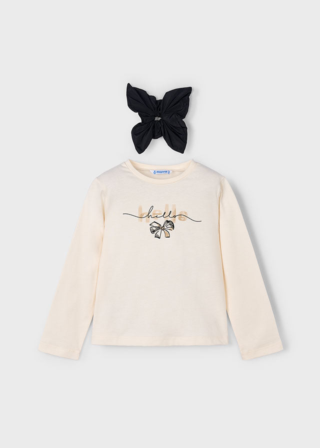 Girl Bow L/s Shirt & Scrunchy