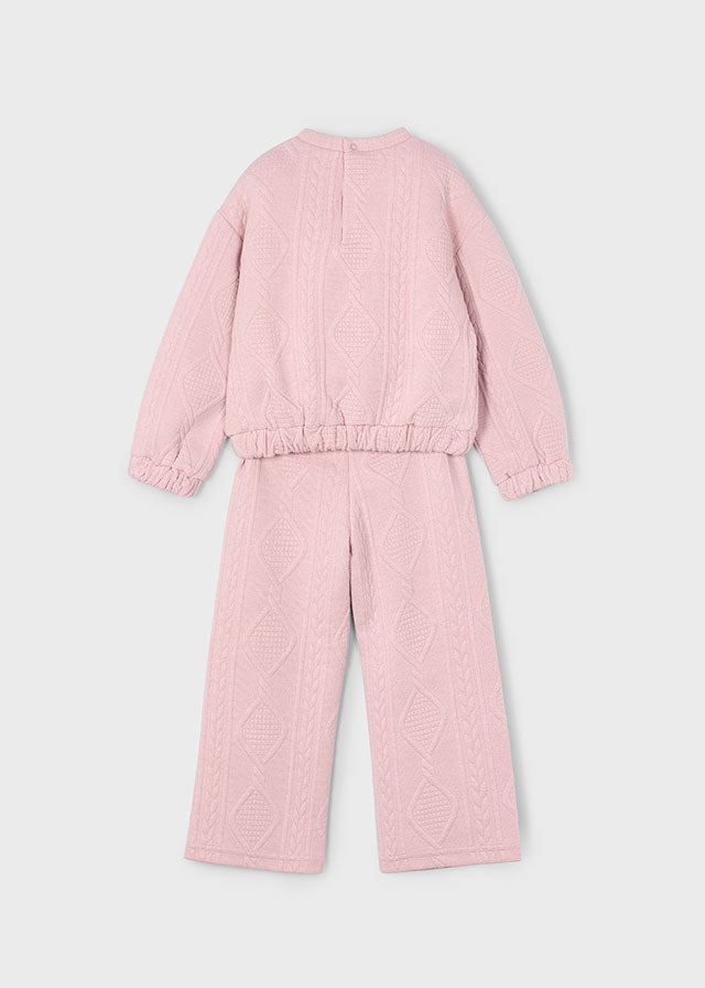 Girls Pink Padded Tracksuit