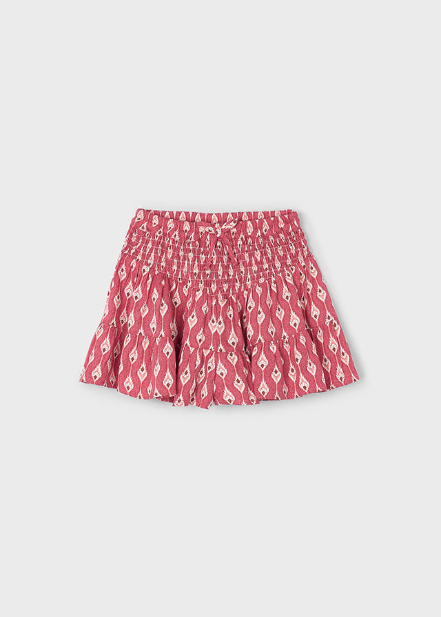 Girls Red Patterned Skirt