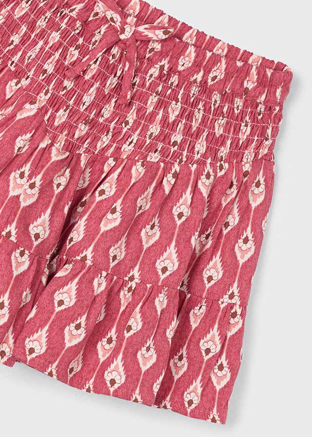 Girls Red Patterned Skirt