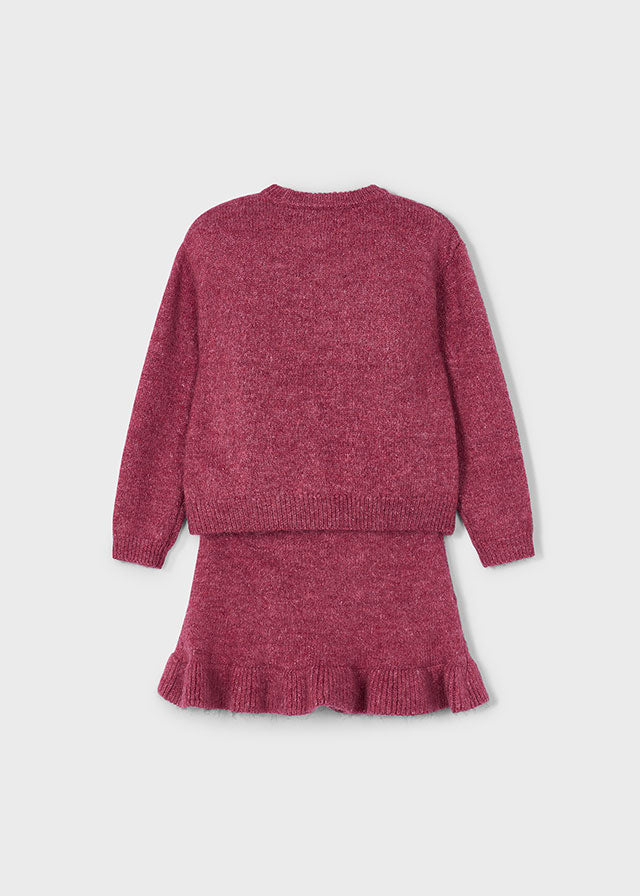 Girls Cherry Tricot Skirt Set